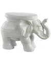 Jonathan Y Designs Jonathan Y White Elephant 14.2in Ceramic Garden Stool In White