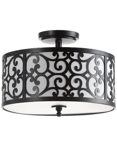 Jonathan Y Designs Katherine 15in Led Semi-flush Mount In Black