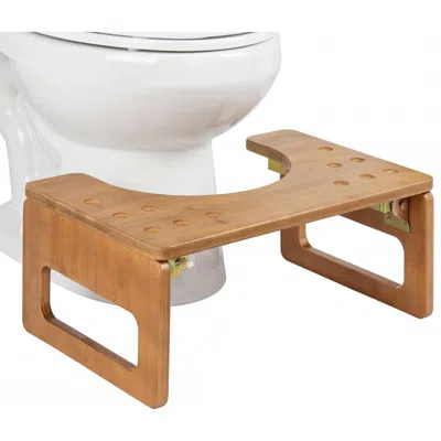 Jonathan Y Designs Koji 7 In. H Handcrafted Foldable Space-saving Squat Toilet Potty Step Stool In Brown