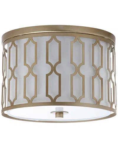 Jonathan Y Designs Link 2-light 12.75in Metal Flush Mount In Gold