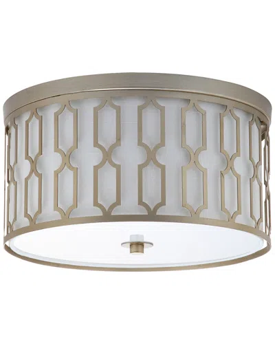 Jonathan Y Designs Link 3-light 16.75in Metal Flush Mount In Brown