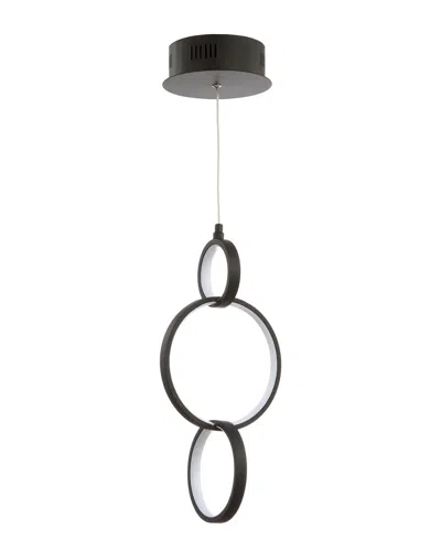Jonathan Y Designs Loop 7.75in Adjustable Integrated Led Ring Pendant In Black
