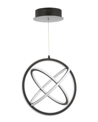 Jonathan Y Designs Orbit 16.5in Adjustable Integrated Led Pendant In Black