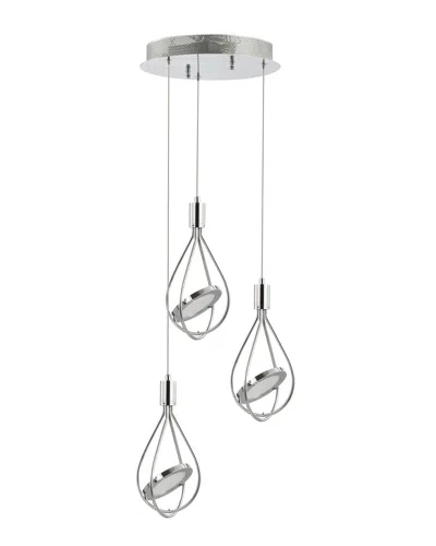 Jonathan Y Designs Orion 11.5in Adjustable Led Pendant In Silver