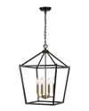 Jonathan Y Designs Pagoda 16 4 Bulb Lantern Metal Led Pendant In Metallic