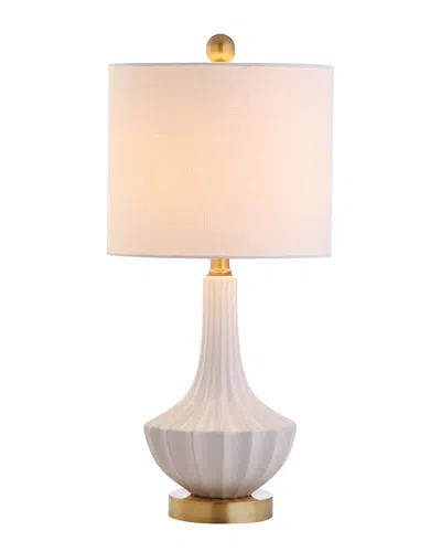 Jonathan Y Designs Parker 21.5in Ceramic Mini Table Lamp In White