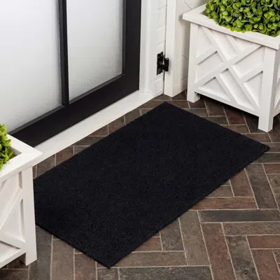 Jonathan Y Designs Peater Classic Casual Commercial Natural Coir Indoor/outdoor Mat In Black