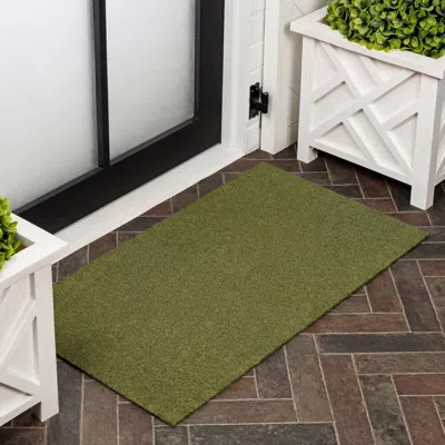 Jonathan Y Designs Peater Classic Casual Commercial Natural Coir Indoor/outdoor Mat In Green