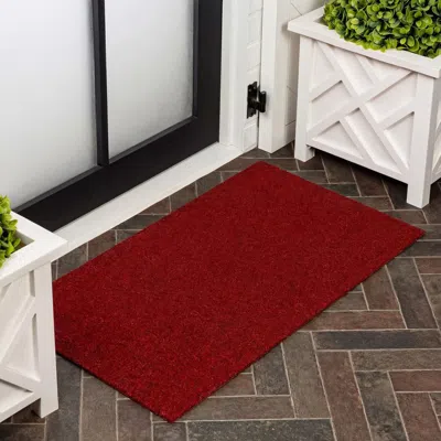 Jonathan Y Designs Peater Classic Casual Commercial Natural Coir Indoor/outdoor Mat In Red