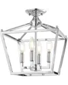 Jonathan Y Designs Plains Mini Lantern 12 4 Light Iron Modern Farmhouse Led Flush Mount In Metallic