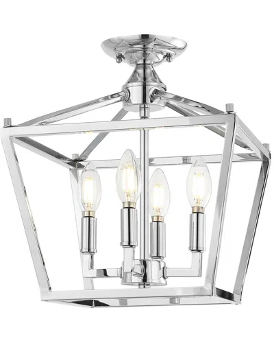 Jonathan Y Designs Plains Mini Lantern 12 4 Light Iron Modern Farmhouse Led Flush Mount In Metallic