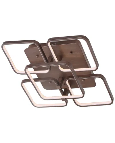 Jonathan Y Designs Sebastian 17.5in Integrated Led Flush Mount Ceiling Light In Brown