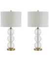 Jonathan Y Designs Set Of 2 Bella 27in Glass Triple-sphere Table Lamps