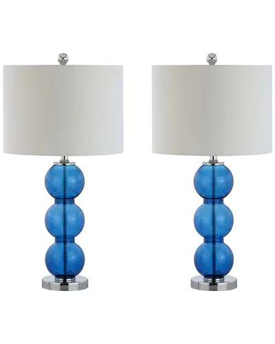Jonathan Y Designs Set Of 2 Bella 27in Glass Triple-sphere Led Table Lamps