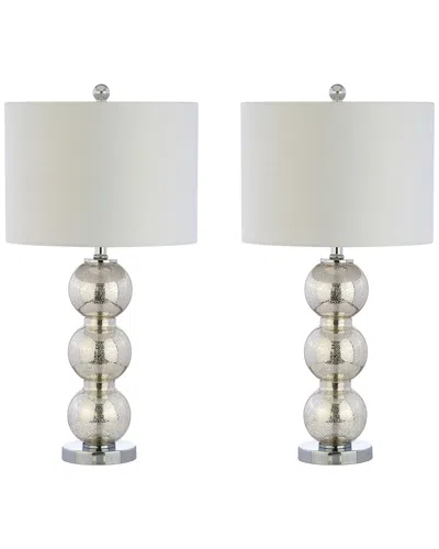 Jonathan Y Designs Set Of 2 Bella 27in Glass Triple-sphere Table Lamps In Multi