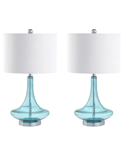 Jonathan Y Designs Set Of 2 Cecile 25.5in Glass Teardrop Table Lamps In Multi