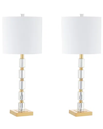 Jonathan Y Designs Set Of 2 Claire 28.5in Crystal Table Lamps