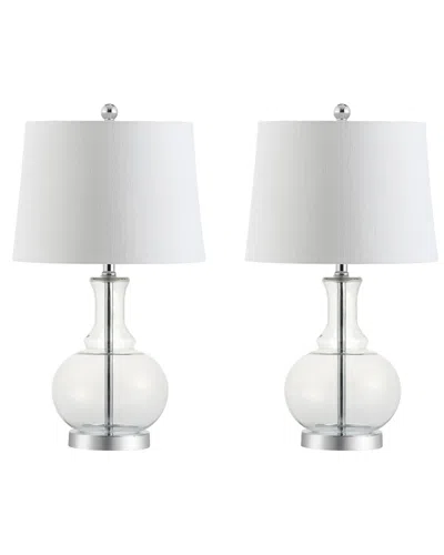 Jonathan Y Designs Set Of 2 Lavelle 25in Glass Table Lamps In White