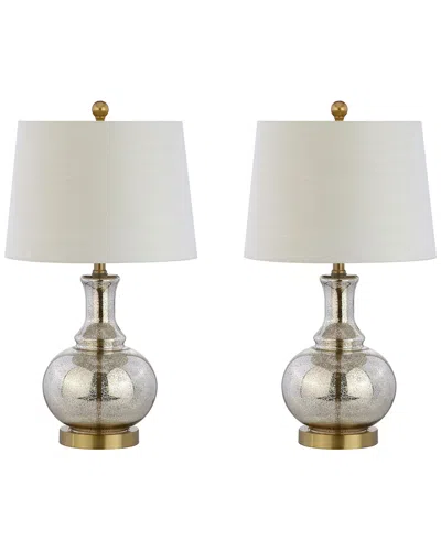 Jonathan Y Designs Set Of 2 Lavelle 25in Glass Table Lamps In Multi