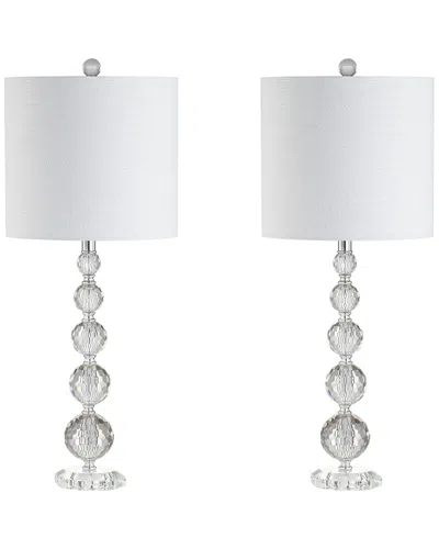 Jonathan Y Designs Set Of 2 Nala 28.5in Crystal Table Lamp In Silver