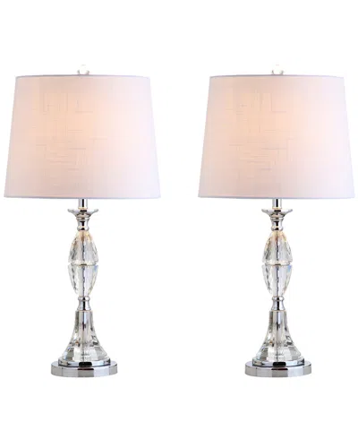 Jonathan Y Designs Set Of 2 Reid 25.5in Crystal Table Lamps In White