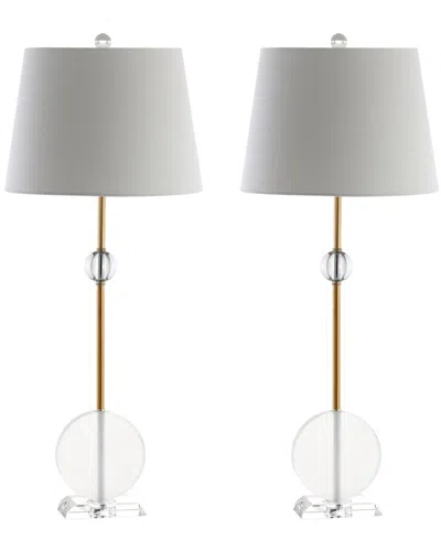 Jonathan Y Designs Set Of 2 Spencer 34in Crystal & Metal Table Lamps