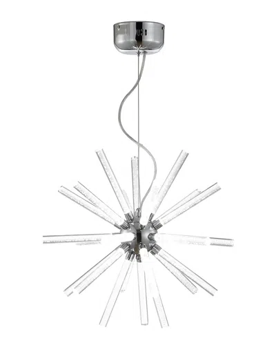 Jonathan Y Designs Soyuz 19.5in Adjustable Integrated Led Starburst Pendant In Silver