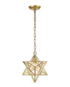 Jonathan Y Designs Stella 12 Moravian Star Metal Clear Glass Led Pendant In Gold