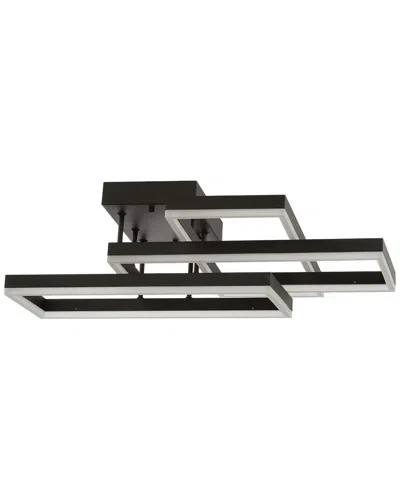 Jonathan Y Designs Turing 28in Geometric Integrated Led Flush Mount In Black