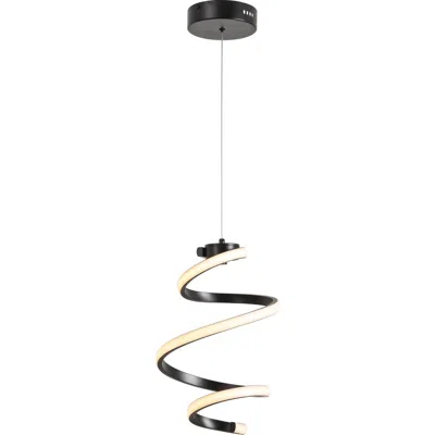 Jonathan Y Designs Whirl 11" 1-light Modern Minimalist Metal Helix Swirl Abstract Integrated Led Pen In Black