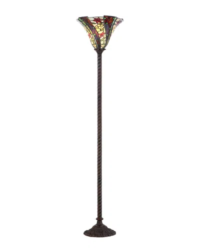 Jonathan Y Designs Williams Tiffany-style 71in Torchiere Floor Lamp In Brown