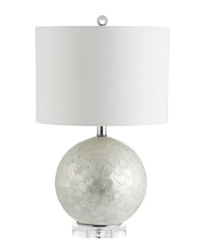 Jonathan Y Designs Zuri 23.5in Capiz Seashell Sphere Table Lamp In Silver