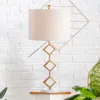 Jonathan Y Diamante 29.5" Modern Gilt Metal With Marble Base Led Table Lamp