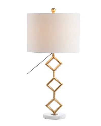 Jonathan Y Diamante 29.5in Modern Gilt Metal With Marble Base Led Table Lamp