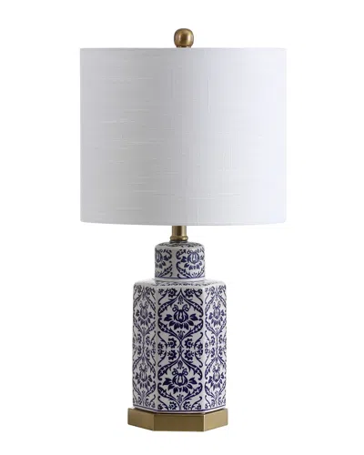 Jonathan Y Diana 23.5in Ginger Jar Ceramicmetal Led Table Lamp In Blue