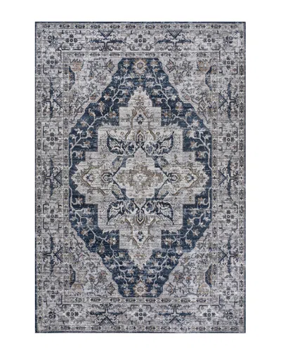 Jonathan Y Didim Boho Gray Medallion Machine-washable Chenille Rug In Blue