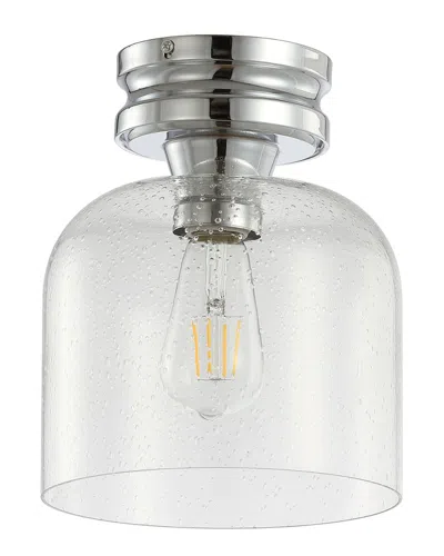 Jonathan Y Domenic 7.75in Metal Bubbled Glass Led Flush Mount