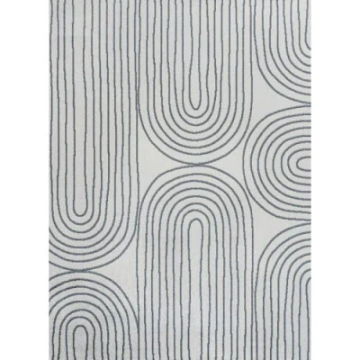 Jonathan Y Doodle Contemporary Glam Geometric Machine-washable Area Rug In Cream/dark Gray