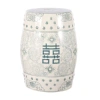 Jonathan Y Double Happiness 18" Chinoiserie Ceramic Drum Garden Stool In Gray