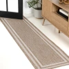 Jonathan Y Dover Classic 3-stripe Border Indoor/outdoor Area Rug In Beige/cream