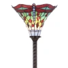 Jonathan Y Dragonfly Tiffany-style 71" Torchiere Led Floor Lamp In Bronze