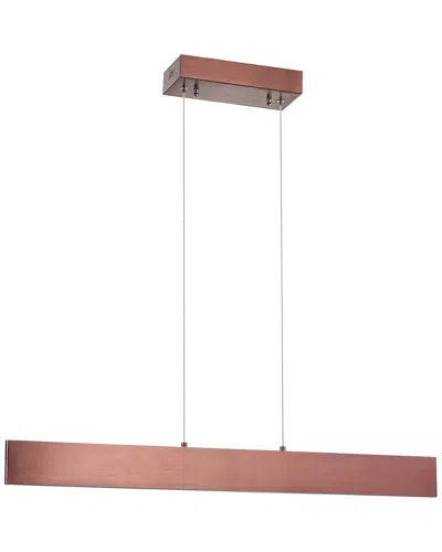 Jonathan Y Draper 32in Dimmable Adjustable Integrated Led Metal Linear Pendant In Brown