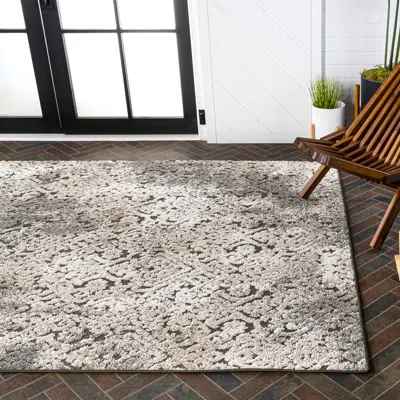Jonathan Y Duenas High-low Shabby Damask Cream/beige/dark Gray Area Rug