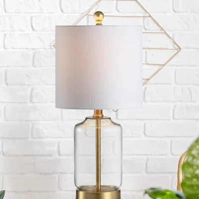 Jonathan Y Duncan 20.5" Glass/metal Led Table Lamp In Transparent