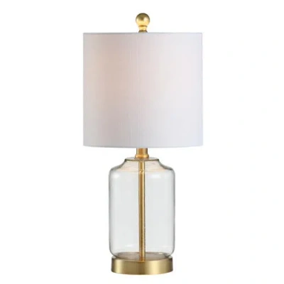 Jonathan Y Duncan Glass/metal Led Table Lamp In Clear/brass Gold
