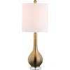 Jonathan Y Dylan 25" Metal/crystal Teardrop Led Table Lamp In Brass Gold