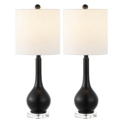Jonathan Y Dylan 25" Metal/crystal Teardrop Led Table Lamp In Oil Rubbed Bronze