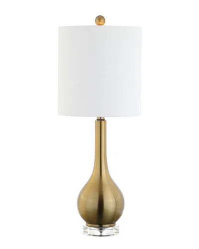Jonathan Y Dylan 25in Metalcrystal Teardrop Led Table Lamp In Gold