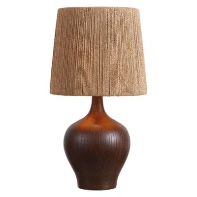 Jonathan Y Eben Farmhouse Resin/metal Gourd Led Table Lamp With Paper Rope Shade In Multi