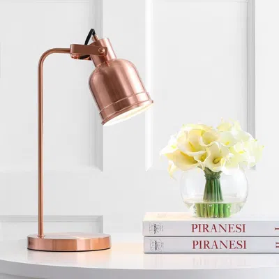 Jonathan Y Edgar 18" Metal Led Task Lamp In Brown